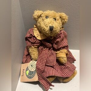 Boyds Bears retired “Patsy” gingham teddy plush collectable 1980-90 vintage